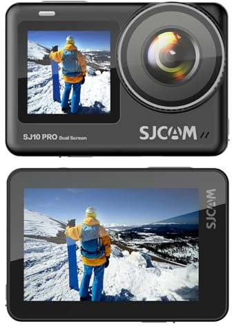 SJCAM SJ10PRO 4K60FPS Action Cam 5Ghz WiFi Kamera, 2.33'' Berührungsbildschirm 170° FOV Sportkamera mit 6-aixs Stabilisierung, 5M Körper wasserdicht Unterwasserkamera