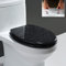 Glitzer Toilettensitz, WC Sitz Mit Absenkautomatik, Toilettendeckel Aus Harz, Stable Klodeckel Hochwertige Qualität Toilettenbrille, Antibakteriell Oval,Schwarz