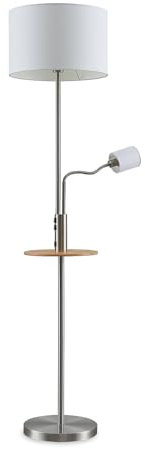 Lindby Lampadaire Tissu Aovan avec une connexion USB (Moderne) en Gris Métal e. a. pour Salon & Salle à manger (1 lampe,à E27), Sur Pied Lampe a de Sol