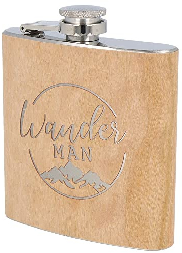 Spruchreif Flachmann aus Edelstahl mit Gravur Wander Man | Männergeschenke | Outdoorgeschenk für Camper, Wanderer und Bergsteiger