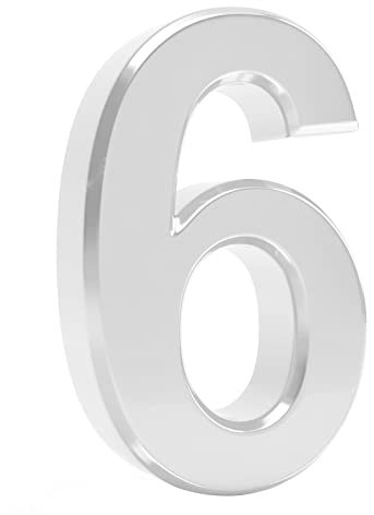 NeuWee Numero Civico, Numeri Civici Autoadesivi 3D da 7.5 cm, Numeri di Indirizzo Impermeabili Adesivi, Moderna Porta Numeri per Casa, Ufficio, Hotel, Appartamento, Porta, Camera Parete (Argento, 6)