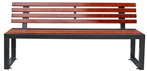 ZMYJTO 2-3-Sitzer-Gartenbank aus Holz, Terrassenbänke mit Rückenlehne, langlebige Gartenbank aus Aluminiumguss, Essbänke für Garten, Rasen, Bauernhaus und Eingangsbereich (Size : 150x40cm)