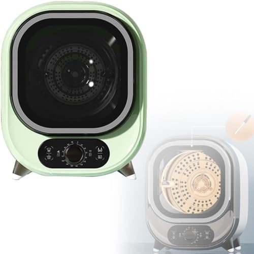 Small Tumble Dryer, Portable 5kg, Vented Tumble Dryer, Perfect for Counter Top or Wall Mounted Use with Dual Temperature Control Probe, Compact, Mini Spin Dryer,Green-110V