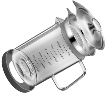 KICHOUSE Ölaufbewahrungsflasche Glasölkanne Ölsiebtopf Ölfilter Behälter Für Zuhause Mit Griff Aus Borosilikatmaterial Transparent