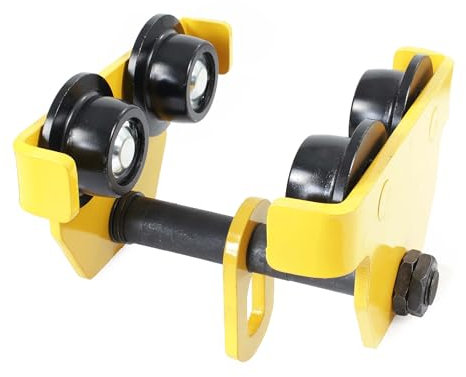 Wiltec Laufkatze bis 1000 kg, 85-150 mm Flanschbreite, Handfahrwerk für Kran, Rollfahrwerk stufenlos justierbar