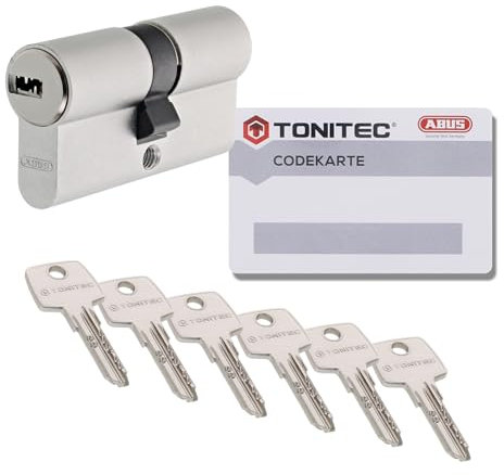 ToniTec Zylinderschloss TEC440 by ABUS Schließzylinder gleichschließend als Doppelzylinder Größe 30/35 mm mit Codecard