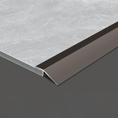 Raouoae Übergangsprofil Abschlussprofil Bodenübergangsstreifen Aluminiumlegierung Höhenausgleich 90cm*3 Ausgleichsprofil Für Unebene Böden(Dunkelgrau)