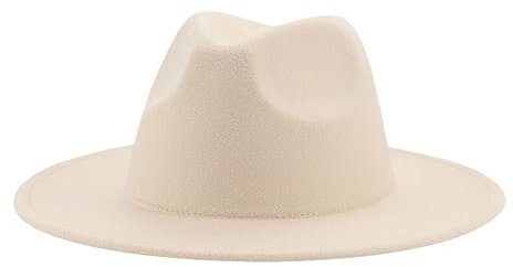 OLSKFUH Frauen Fedora Hut Winter Luxus Mann Jazz Hüte Frauen Formale Hochzeit Schmücken Hüte Panama Kappe,Beige-56-58cm(Adults)