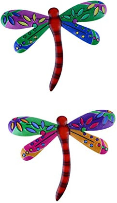 DECHOUS 2pcs Iron Dragonfly Wall Decoration Rustic Metal Craft for Home Garden for Living Wall Art Ornament Random Color