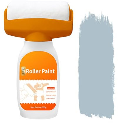 JIEBWCHA Brosse à rouleau pour réparation murale, pâte de réparation murale puissante, 2 en 1, peinture murale blanche, rouleau de réparation murale à séchage rapide, avec peinture au latex 500 g,