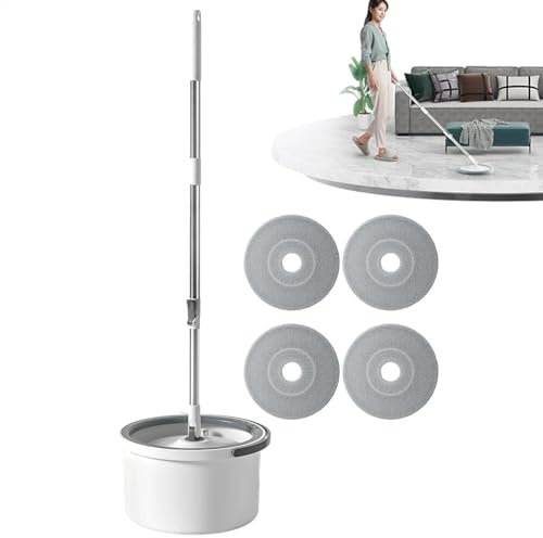 LearnLyrics Gire el de Cubo de mapas, MOP con Cubo | Manguera de Mango retráctil Lavable,Herramienta de Limpieza de Pisos, de Agua Sucio y Separado para la Escuela, el hogar, la casa