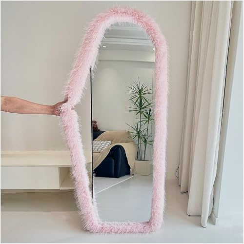 Fluffy Mirror Frame Cover for Arched & Full-Length Mirrors (59x16) – Stretchy, Non-Slip Fit, 6 Neutral Colors – Soft & Durable Décor (Mirror Not Included)