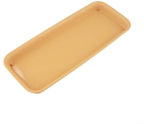 GLFLOW Platillo rectangular para macetas, bandeja de goteo, platillo de drenaje rectangular, contenedor de recogida de agua para plantas de jardín de interior (marrón M)