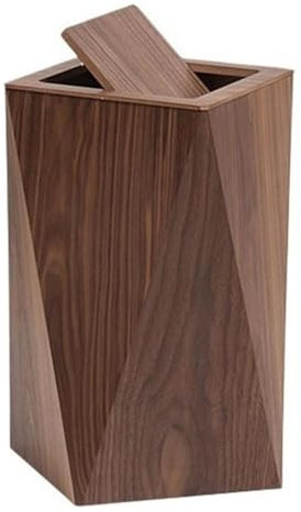 Holz-Mülleimer mit Deckel, Schwingdeckelabfalleimer für Wohnzimmer, Schlafzimmer, Badezimmer, Küche – inklusive Inneneimer