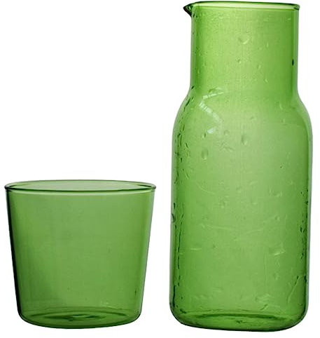 PartyKindom Glass Water Carafe Pitcher Glass Carafe for Coffee Milk Bedroom Tabletop Dormitory Use