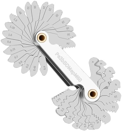 VIVIWI Lot de 40 jauges de filetage adaptées pour les mesures industrielles et les projets de bricolage - Mesure industrielle précise