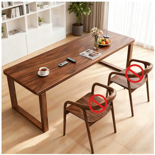 Escritorio Ejecutivo, Escritorio Vintage para Oficina en Casa con Tablero Grande, Escritorios de Madera Maciza de Nogal, Mesa de Madera para Escribir, Trabajar, Estudio,120x60x75cm