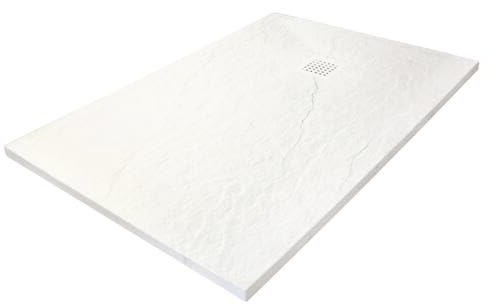 ONDÉE Receveur De Douche Blanc 90x100cm Extra-plat 30 mm résine | Structure Alvéolaire Résistante, Certifié PN24, Sécurité Optimale, renforcée fibre verre, 90 x 100 cm, finition soignée