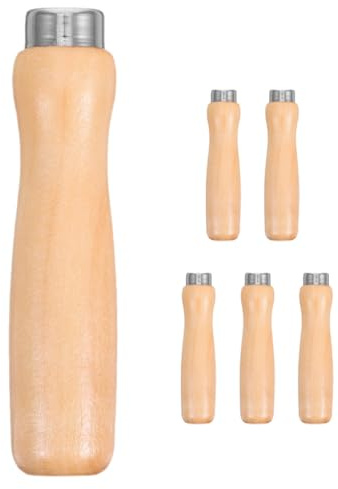 KOMBIUDA Holzfeilengriffe 6 Stück 4mm Rundloch Ersatz Griffe für Feilen und Raspeln Ergonomisch Kompatibel für Holz und Metallarbeiten Vielseitig für Heimwerkerprojekte