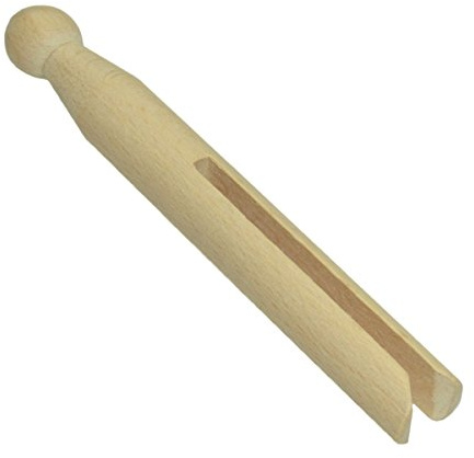 50 Rundkopf Wäscheklammern Holz zum Stecken 11cm