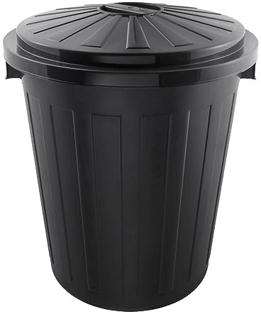 keeeper mats Supermax-Tonne mit Deckel, 50 l, Graphit-Grau | Fernhalten von Gerüchen durch Drehverschluss, Leichtes Öffnen und Verschließen, 2 integrierte Tragegriffe, Ineinander nestbar