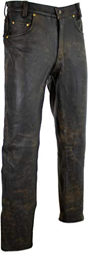 MDM Lederhose in antik braun Lederjeans Bikerjeans Motorrad Lederhose (32)