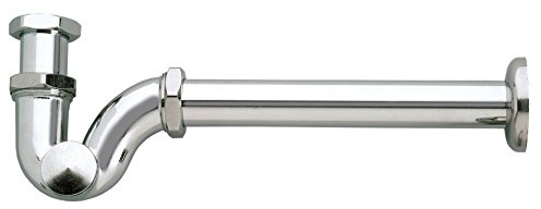 SIFONE ad S DA 1''1/4 scarico acqua BAGNO LAVABO LAVANDINO ottone cromato