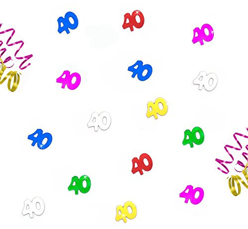 Oblique Unique® Zum 40. Geburtstag buntes Tisch Konfetti mit Spiegeleffekt - über 800 Stück