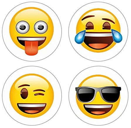 4 x Kühlschrankmagnete Emoji Ø 25mm Magnete für Pinnwand Magnettafel - Magnete für Kühlschrank, Magnetboard, Büro, Emoji-Set:Mix