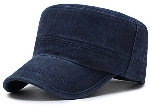Kuyou Vintage Military Army Cap Unisex Baumwolle Schirmmütze Kappe (Blau)