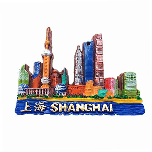 MUYU Magnet Imán para Nevera de China Shanghai 3D, decoración de hogar y Cocina, Pegatina magnética Shanghai China imán para Nevera de Viaje, Recuerdo de Regalo