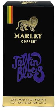 100% Jamaica Blue Mountain Coffee Beans 227g - Talkin' Blues Medium Roast - Marley Coffee - From The Marley Family - Rainforest Alliance Certified - Strength 3