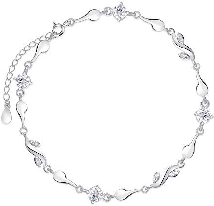 Maverton Damen Armband 925 Silber + personalisierte Geschenkbox mit Gravur | Mit Kristallen, Geschenk für Frauen, Länge: 16-20 cm