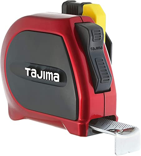 TAJIMA SSSF-25/7.5MBW Ruban à mesurer SAE et métrique 7,5 m x 2,5 cm avec lame à verrouillage automatique à revêtement acrylique et support de ceinture de sécurité