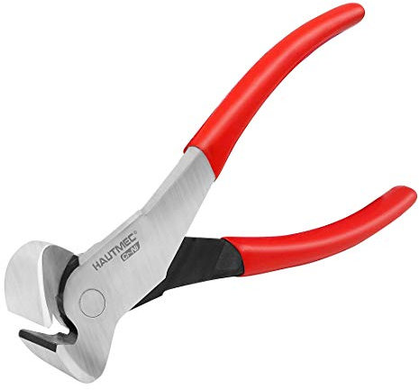 HAUTMEC End Cutter 7 Inch Carpenter's Pliers Nail Puller Wire Cutting Pliers Staple Remover Tool Nipper HT0158-CP