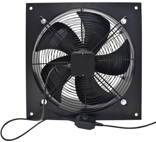 Warmiehomy Industrial Ventilation Extractor, Commercial Extractor Fan, 250mm/10 inches Axial Exhaust Air Blower Fan for Kitchen Restaurant Warehouse, With Speed Control Regulator