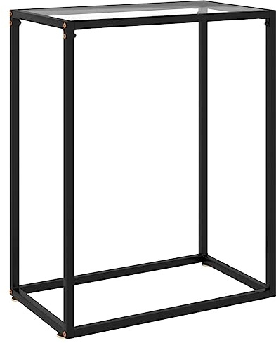 vidaXL Konsolentisch Konsole Beistelltisch Flurtisch Sideboard Frisiertisch Wandtisch Schminktisch Ablagetisch Transparent 60x35x75cm Hartglas