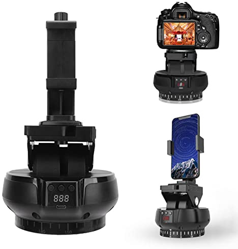 Yunseity YT1200 Motorisierter Kamera-Schwenkkopf, 360-Grad-Drehung Video Motorisierter Stativkopf Kamerahalterung mit Fernbedienung, für DSLR, SLR, Smartphones