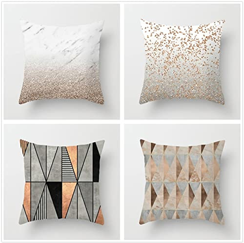 Kissenbezug 40x40cm 4er SetBoho Wohnzimmer Outdoor Deko, Schlafzimmer Zimmer Dekor Kissenhülle Kissenbezüge mit Verstecktem Reißverschluss, Couchkissen, Sofakissen Weinachten Geometrische Blume