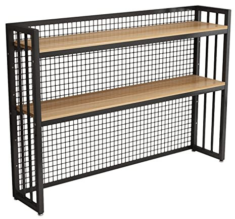 Hohes Bücherregal 2-Layer-Stahlrahmen-Desktop-Regal-Büro-Speicher-Rack-Desktop-Bücherregal mit dem Verhindern des fallenden Metallgitters und einstellbarer Bodenhöhe-Display-Organizer Bücherregale ( C