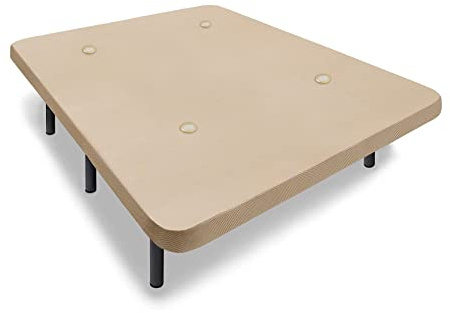 HOGAR24 ES | Base Tapizada en Tejido 3D Beige | Incorpora Válvulas de Transpiración | Incluye Juego de Patas Metálicas de 25 cm | Medidas: 135x190 cm