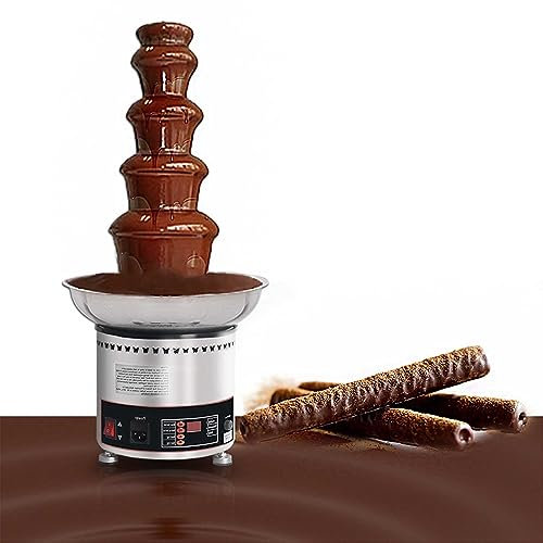 Fuente De Chocolate De 150 W Acero Inoxidable Capacidad MáXima De 3 Kg Fondue De Chocolate Fondue De Chocolate Fuente De Chocolate con FuncióN De FusióN Flujo,4Tier