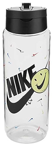 Nike TR Renew Recharge Straw Bottle 24oz Gourde Adulte Unisexe, Transparent/Noir, 709ml