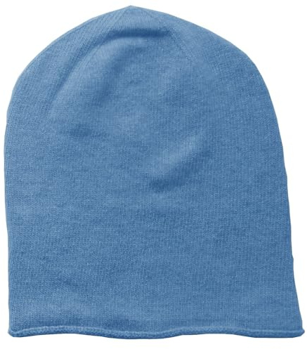 Mississhop 381 Feinstrick Kaschmir-Gemisch Beanie Mütze Slouch/XXL Schal/Handschuhe Blau Einheitsgroesse Muetze