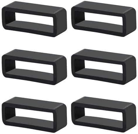 6 Anillos de Cierre de Correa, 16/20/22/24 mm, Soporte de Silicona, Retenedor de Goma Negra, Accesorios de Repuesto para Relojes