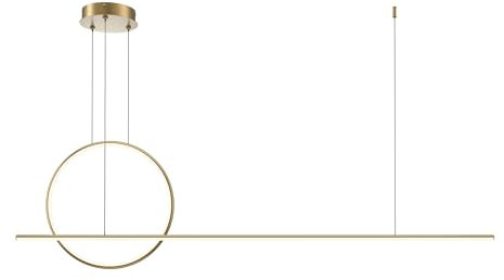 MAYTONI DECORATIVE LIGHTING Moderne LED-Hängeleuchte Pendelleuchte Halo Messing Metall 2100 LM 40W für Wohnzimmer, Küche, Schlafzimmer, Esszimmer, Büro