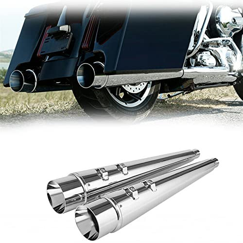 WRIDEX Zubehör Motorrad 4 Megaphon Slip-On Schalldämpfer Auspuff Für Harley Bagger Touring Electra Glide Road King 1995-2016
