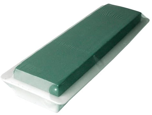Creativery Brique en mousse à fleurs humides 47 x 7 x 5 cm avec plateau – Pour fleuristes professionnels et amateurs – Grande éponge à fleurs fraîches – Pâte à emboîter – Accessoires floraux et