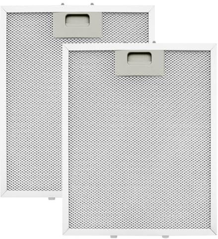 Silkwish 2 pieces 305 x 267 mm metal grease filter for cooker hood filter grid, compatible with AEG Electrolux 405525042-9 4055250429 Elica GRI0009219A KIT0010805 W10169961A C00314158ARII 31415 8 US