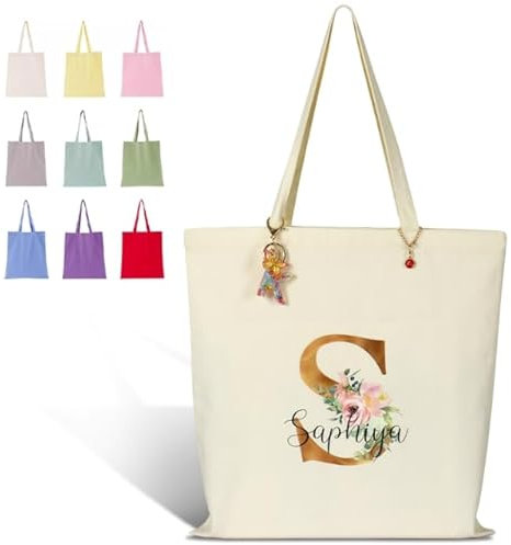 CGFN Jutebeutel Personalisiert, Tote Bag mit Namen Bedruck, Einkaufstasche | Stoffbeutel als Geschenk für Fraue Damen, Tragetasche für Picknick Reisen Strand und Alltag